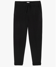 pantalon homme en toile stretch avec taille elastiquee noirF835301_4