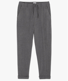 pantalon homme en toile stretch avec taille elastiquee gris pantalonsF835401_4