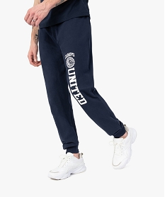 GEMO Pantalon de jogging homme avec inscription – Camps United Bleu