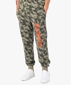 GEMO Pantalon de jogging homme avec inscription – Camps United Vert