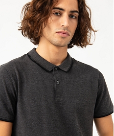 polo a manches courtes et finitions contrastantes homme gris polosF845701_2