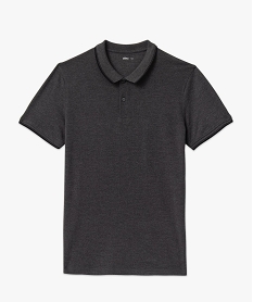 polo a manches courtes et finitions contrastantes homme gris polosF845701_4