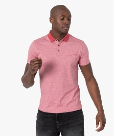 polo homme a fines rayures et manches courtes rose polosF846401_1