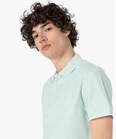 polo homme a manches courtes en maille piquee vertF846801_2