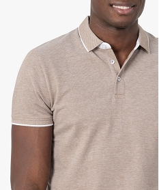 polo homme a manches courtes en maille piquee brunF846901_2