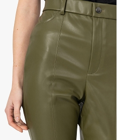 pantalon femme taille haute en synthetique esprit rock vert pantalonsF869901_2