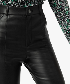 pantalon femme taille haute en synthetique esprit rock noir pantalonsF870001_2