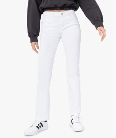 GEMO Jean femme coupe regular taille normale Blanc