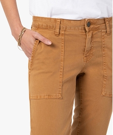 pantalon femme en denim avec poches plaquees brunF870801_2