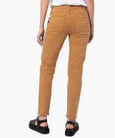 pantalon femme en denim avec poches plaquees brun pantalonsF870801_3