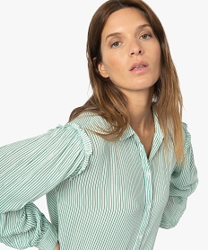 chemise femme en crepe avec empiecements fronces aux epaules imprime chemisiersF884901_1