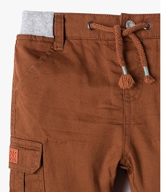 pantalon coupe cargo double avec taille elastique bebe garcon brun pantalonsF930701_2