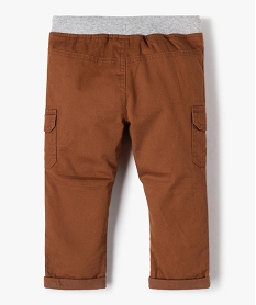 pantalon coupe cargo double avec taille elastique bebe garcon brun pantalonsF930701_3