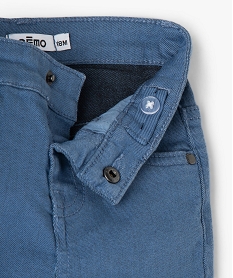 pantalon bebe garcon coupe slim en toile extensible bleu pantalonsF930801_2
