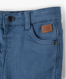 pantalon bebe garcon coupe slim en toile extensible bleuF930801_3
