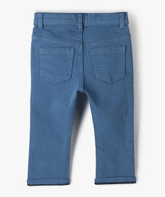 pantalon bebe garcon coupe slim en toile extensible bleuF930801_4