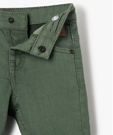 pantalon bebe garcon coupe slim en toile extensible vert pantalonsF930901_2
