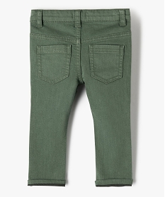 pantalon bebe garcon coupe slim en toile extensible vert pantalonsF930901_3