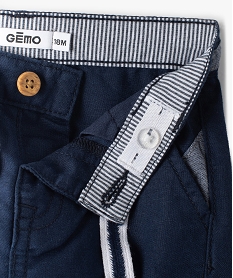 pantalon bebe garcon elegant en lin coton bleuF931401_2