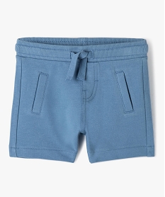short bebe garcon en maille avec ceinture bord-cote bleu shortsF936901_1