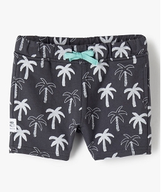 bermuda bebe garcon en jersey imprime palmiers a taille elastiquee noir shortsF938201_1