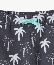 bermuda bebe garcon en jersey imprime palmiers a taille elastiquee noir shortsF938201_2
