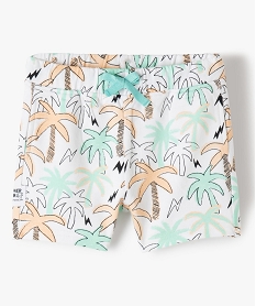 bermuda bebe garcon en jersey imprime palmiers a taille elastiquee blanc shortsF938301_1