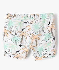 bermuda bebe garcon en jersey imprime palmiers a taille elastiquee blanc shortsF938301_3