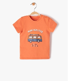 tee-shirt bebe garcon a manches courtes avec motif orange tee-shirts manches courtesF942101_1