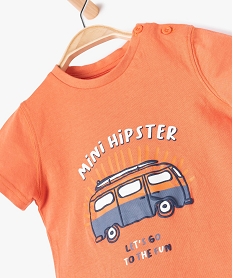 tee-shirt bebe garcon a manches courtes avec motif orange tee-shirts manches courtesF942101_2
