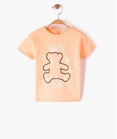 tee-shirt bebe garcon a manches courtes imprime - lulucastagnette orange tee-shirts manches courtesF945301_1