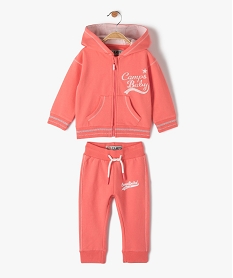 GEMO Ensemble bébé fille 2 pièces : pantalon et veste de jogging - Camps United Rose