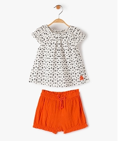 GEMO Ensemble bébé fille 2 pièces : blouse et short - LuluCastagnette Beige