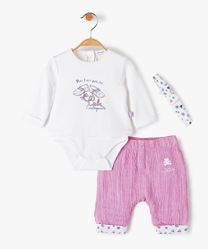 GEMO Ensemble 3 pièces bébé fille - LuluCastagnette Violet