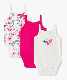 body bebe a bretelles et motifs 100 coton biologique (lot de 3) multicoloreF981801_1