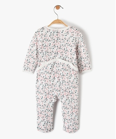 pyjama bebe fille en jersey a motifs fleuris avec message en velours beige pyjamas veloursF985601_3