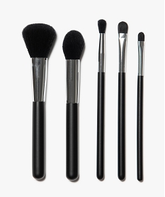 GEMO Set de 5 pinceaux à maquillage Noir