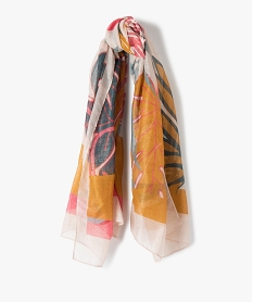 GEMO Foulard femme scintillant à motifs fleuris Multicolore