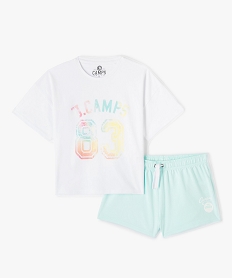 GEMO Pyjashort fille loose imprimé - Camps United Blanc