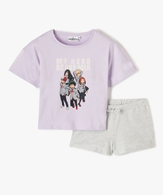 GEMO Pyjashort fille bicolore à motif – My hero academia Violet