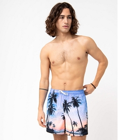 GEMO Short de bain homme à motifs palmiers Imprimé