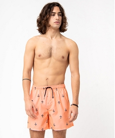 GEMO Short de bain homme à motifs ancres marines Imprimé