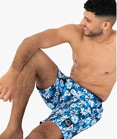 GEMO Short de surf homme à motifs fleuris Imprimé