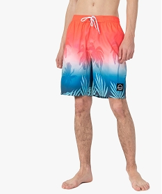 GEMO Short de surf homme à motifs palmiers Imprimé
