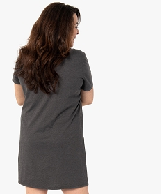 chemise de nuit a manches courtes avec motifs femme grande taille gris nuisettes chemises de nuitG065801_3