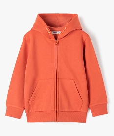 GEMO Sweat zippé et molletonné à capuche garçon Orange