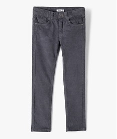 pantalon garcon 5 poches en velours cotele gris pantalonsG093701_1