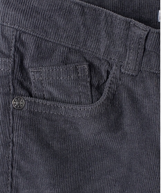 pantalon garcon 5 poches en velours cotele gris pantalonsG093701_2