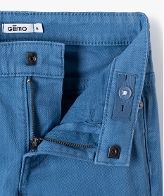 pantalon garcon uni coupe slim extensible bleu pantalonsG093901_2