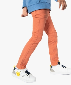 GEMO Pantalon garçon uni coupe Slim extensible Orange